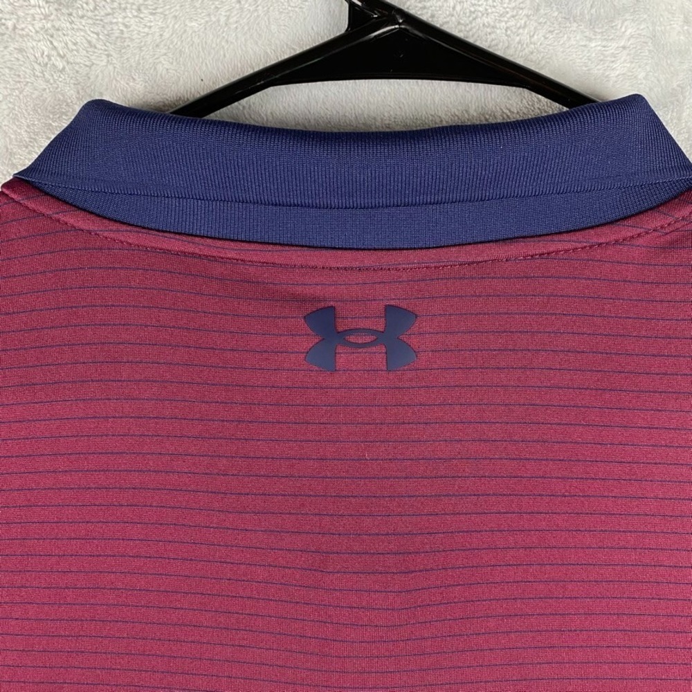 Under Armour Polo Mens 4XL Red Maroon Golf Shirt Performance Tech Stretch - Picture 6 of 9